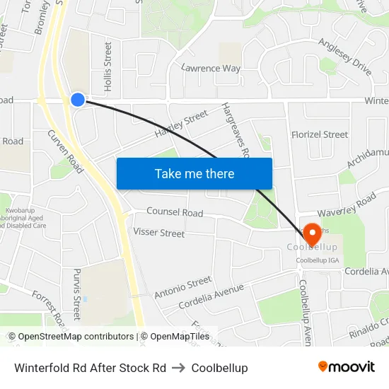 Winterfold Rd After Stock Rd to Coolbellup map