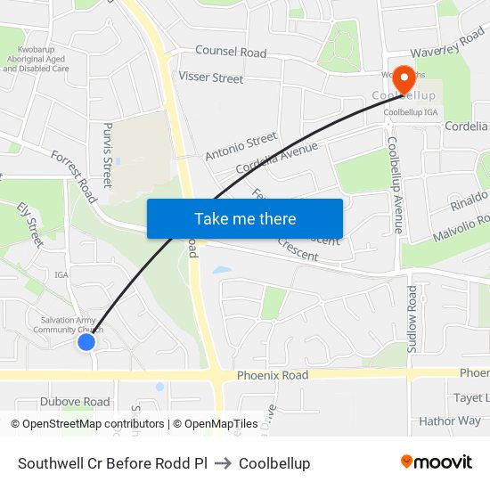 Southwell Cr Before Rodd Pl to Coolbellup map