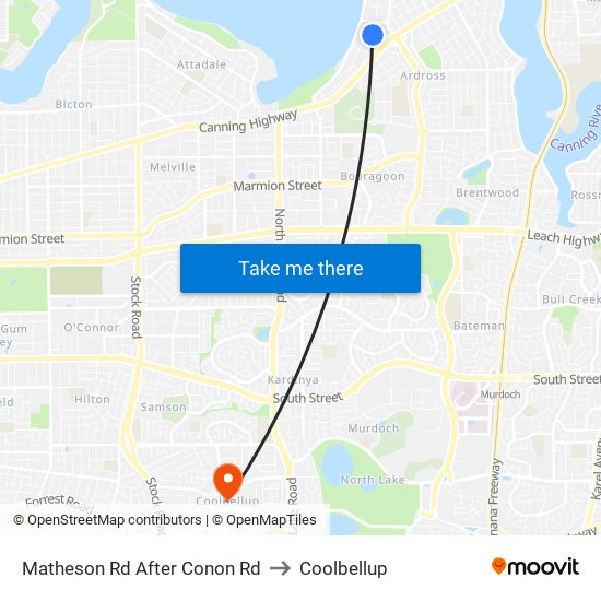 Matheson Rd After Conon Rd to Coolbellup map