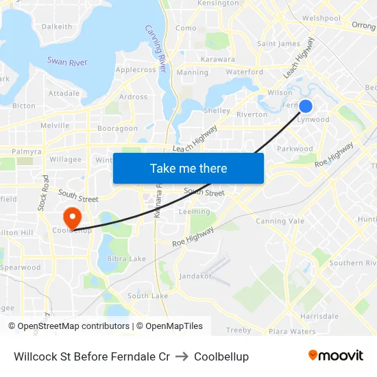 Willcock St Before Ferndale Cr to Coolbellup map