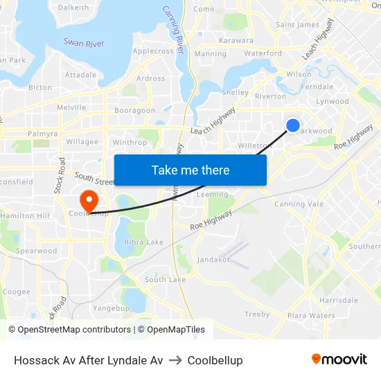 Hossack Av After Lyndale Av to Coolbellup map