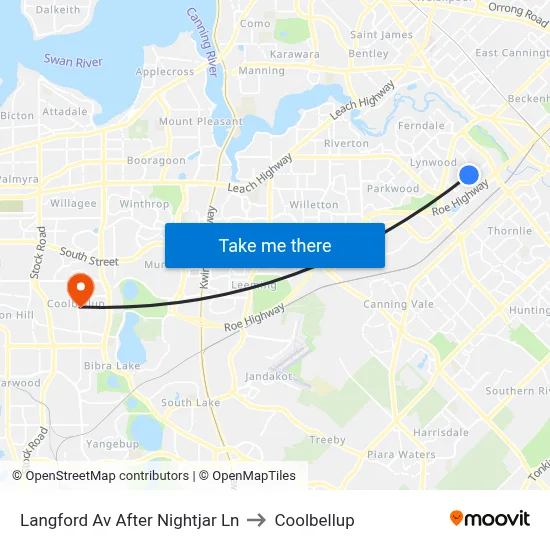 Langford Av After Nightjar Ln to Coolbellup map