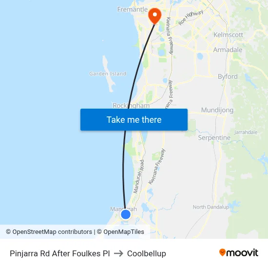 Pinjarra Rd After Foulkes Pl to Coolbellup map