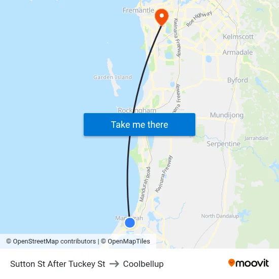 Sutton St After Tuckey St to Coolbellup map