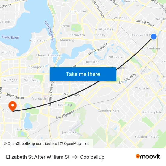 Elizabeth St After William St to Coolbellup map