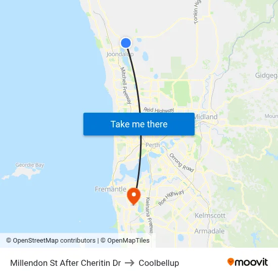 Millendon St After Cheritin Dr to Coolbellup map