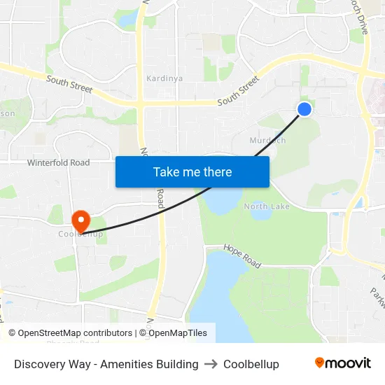 Discovery Way - Amenities Building to Coolbellup map