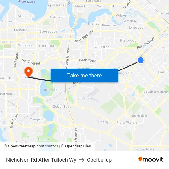 Nicholson Rd After Tulloch Wy to Coolbellup map