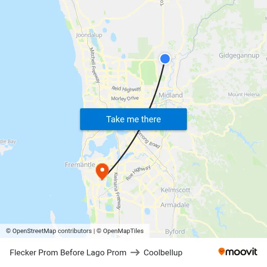 Flecker Prom Before Lago Prom to Coolbellup map