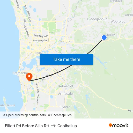 Elliott Rd Before Silia Rtt to Coolbellup map