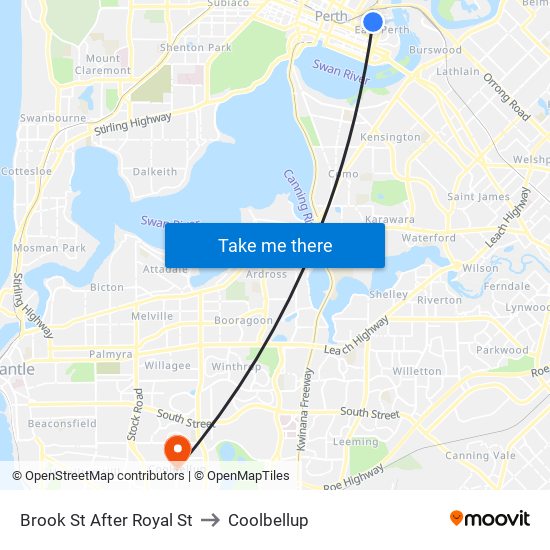 Brook St After Royal St to Coolbellup map