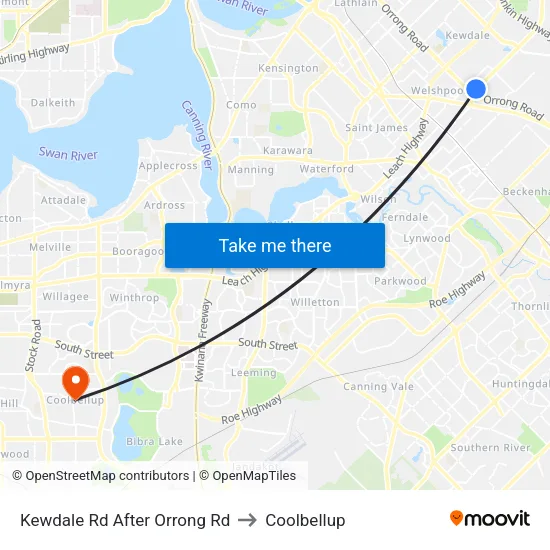 Kewdale Rd After Orrong Rd to Coolbellup map