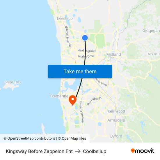 Kingsway  Before Zappeion Ent to Coolbellup map
