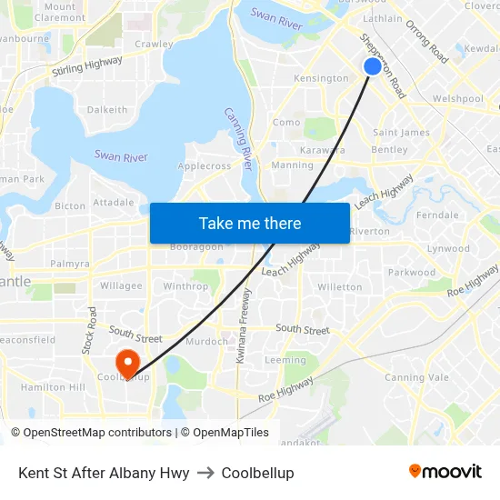 Kent St After Albany Hwy to Coolbellup map