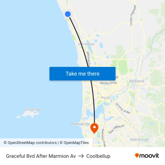 Graceful Bvd After Marmion Av to Coolbellup map