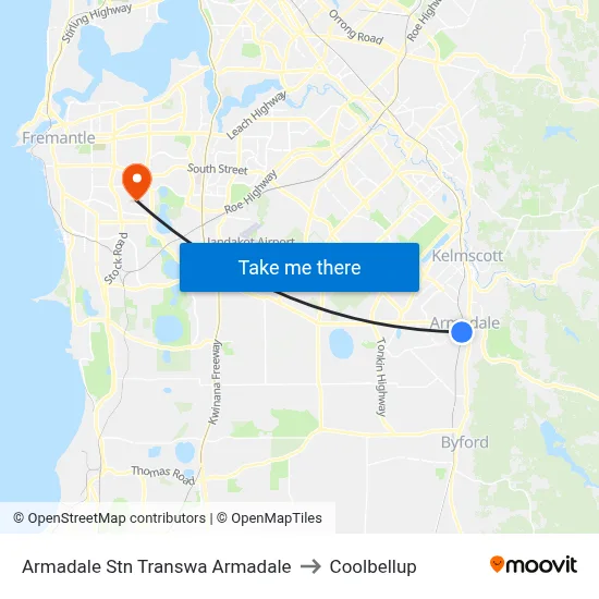 Armadale Stn Transwa Armadale to Coolbellup map
