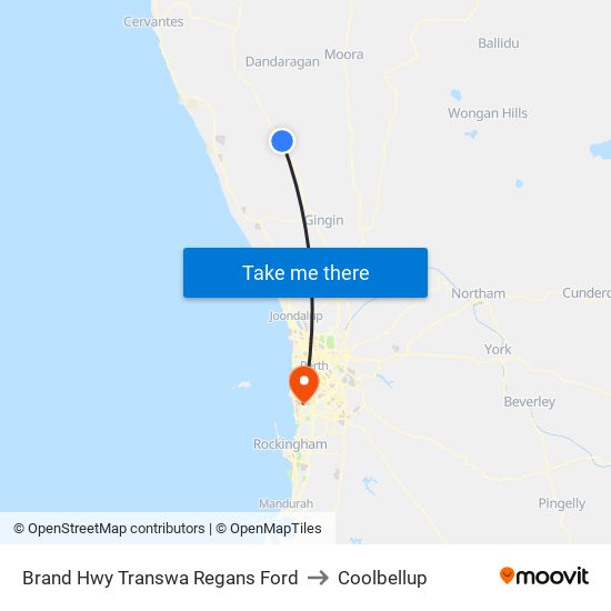 Brand Hwy Transwa Regans Ford to Coolbellup map
