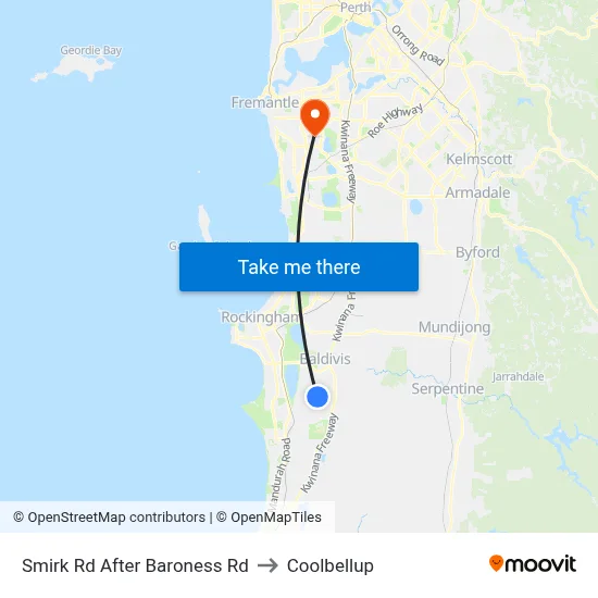 Smirk Rd After Baroness Rd to Coolbellup map