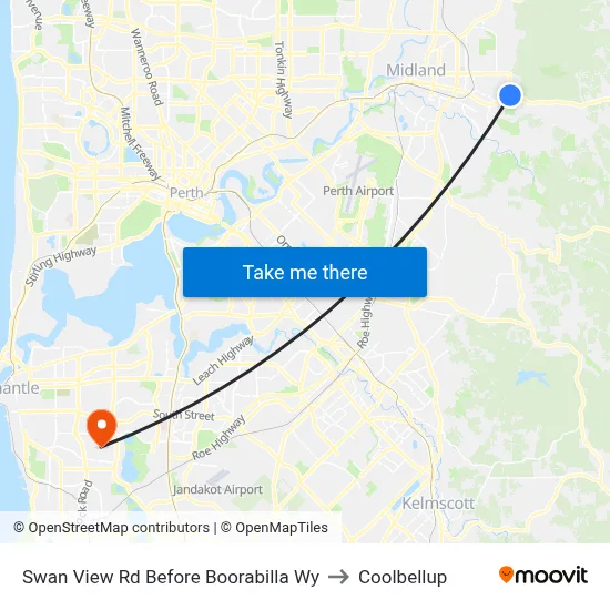 Swan View Rd Before Boorabilla Wy to Coolbellup map