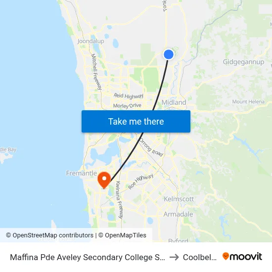 Maffina Pde Aveley Secondary College Stand 3 to Coolbellup map