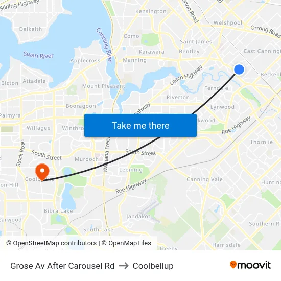 Grose Av After Carousel Rd to Coolbellup map