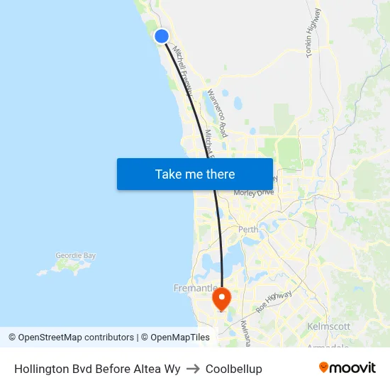 Hollington Bvd Before Altea Wy to Coolbellup map