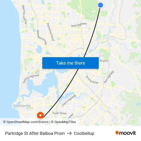 Partridge St After Balboa Prom to Coolbellup map