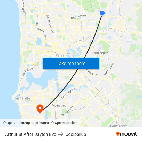 Arthur St After Dayton Bvd to Coolbellup map