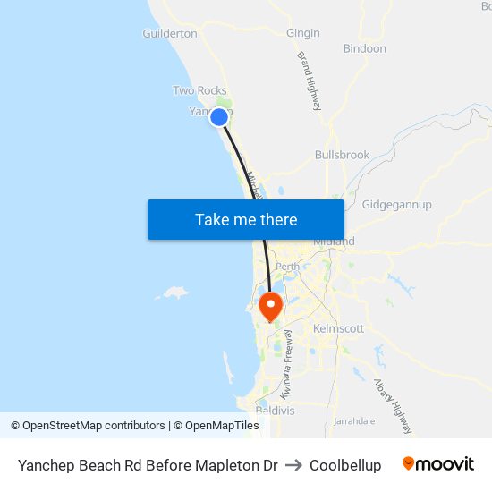 Yanchep Beach Rd Before Mapleton Dr to Coolbellup map