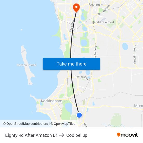 Eighty Rd After Amazon Dr to Coolbellup map