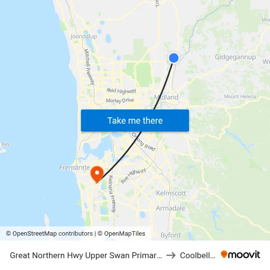 Great Northern Hwy Upper Swan Primary S1 to Coolbellup map