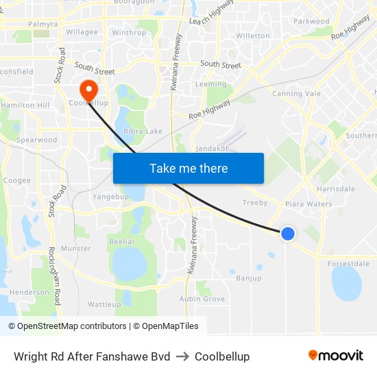 Wright Rd After Fanshawe Bvd to Coolbellup map