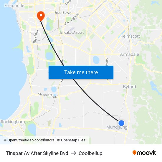 Tinspar Av After Skyline Bvd to Coolbellup map