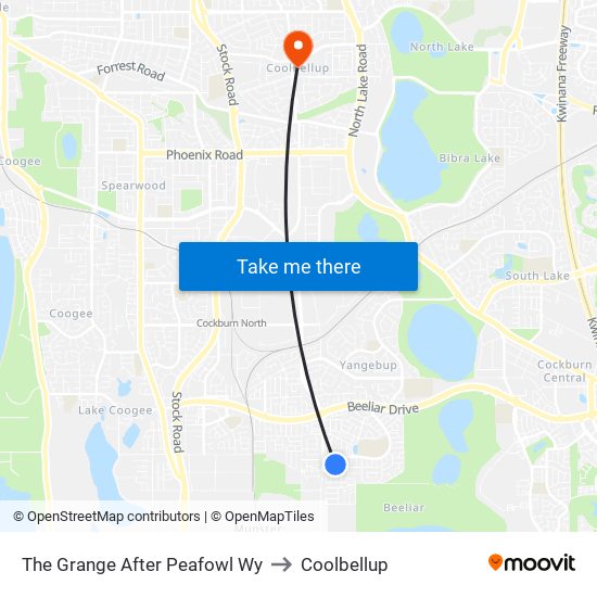 The Grange   After Peafowl Wy to Coolbellup map