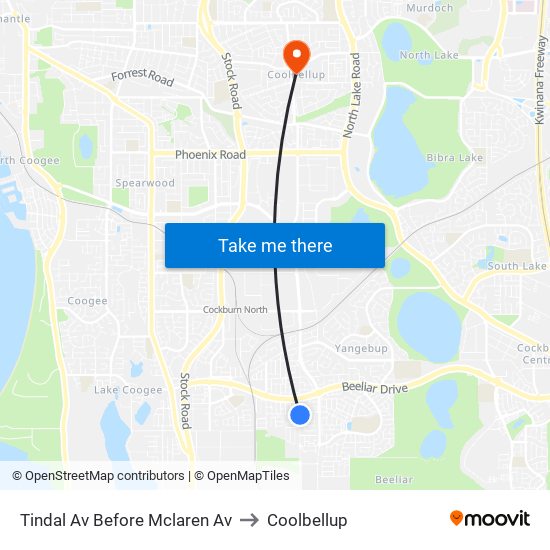 Tindal Av Before Mclaren Av to Coolbellup map