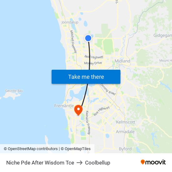 Niche Pde After Wisdom Tce to Coolbellup map