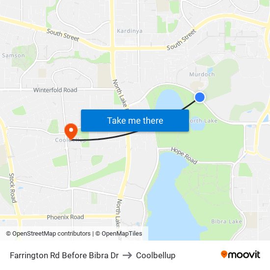 Farrington Rd Before Bibra Dr to Coolbellup map