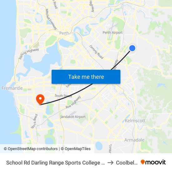 School Rd Darling Range Sports College Stand 3 to Coolbellup map