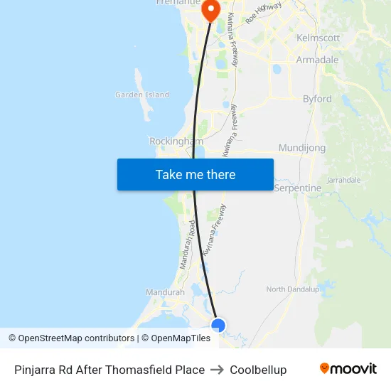Pinjarra Rd After Thomasfield Pl to Coolbellup map