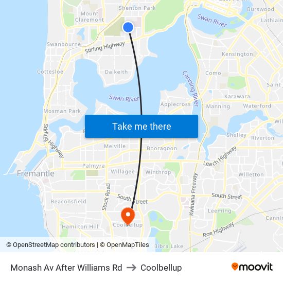 Monash Av After Williams Rd to Coolbellup map