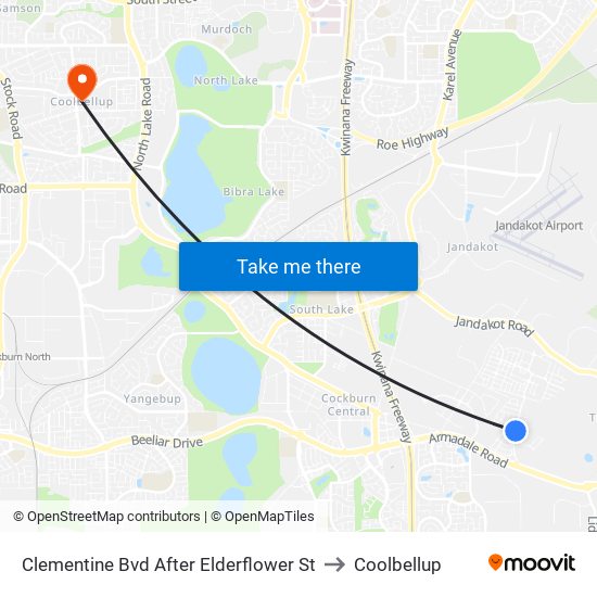 Clementine Bvd After Elderflower St to Coolbellup map