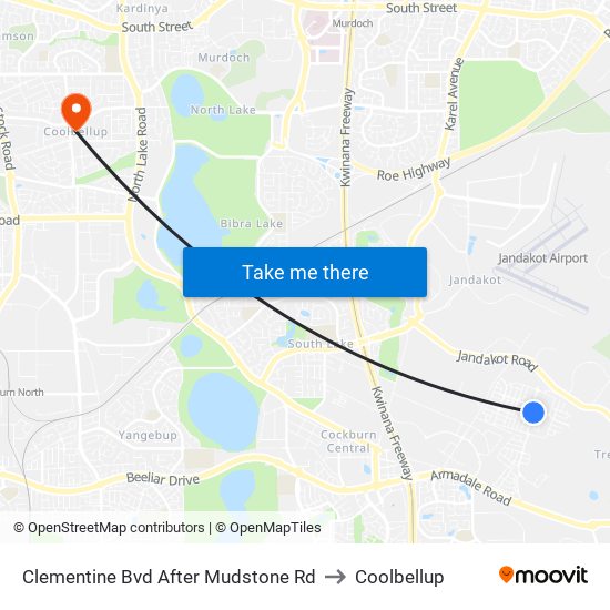 Clementine Bvd After Mudstone Rd to Coolbellup map