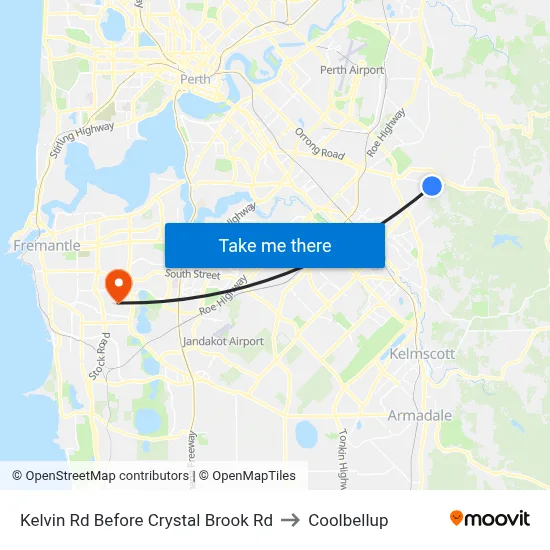 Kelvin Rd Before Crystal Brook Rd to Coolbellup map