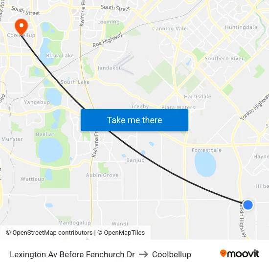 Lexington Av Before Fenchurch Dr to Coolbellup map