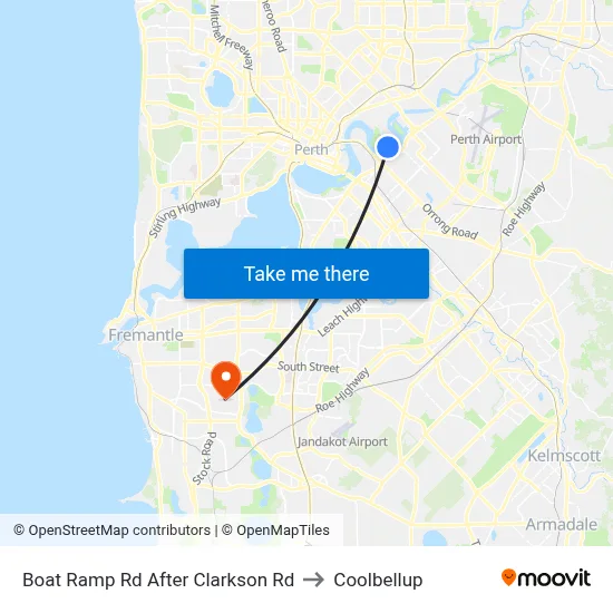 Boat Ramp Rd After Clarkson Rd to Coolbellup map