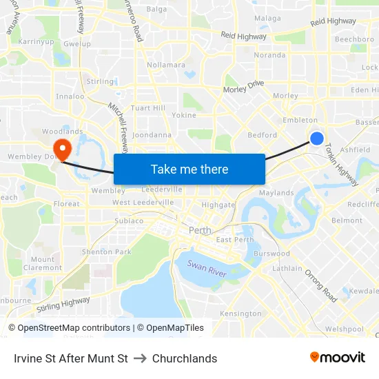 Irvine St After Munt St to Churchlands map