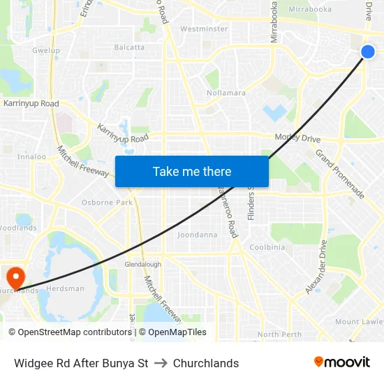 Widgee Rd After Bunya St to Churchlands map