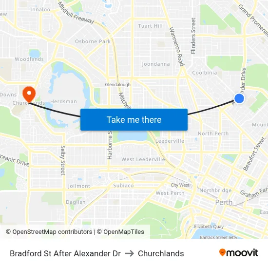 Bradford St After Alexander Dr to Churchlands map