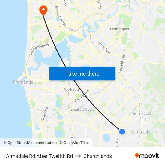 Armadale Rd After Twelfth Rd to Churchlands map