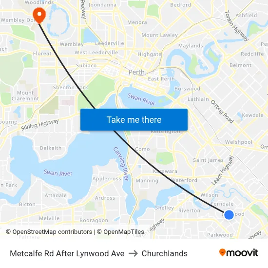 Metcalfe Rd After Lynwood Ave to Churchlands map